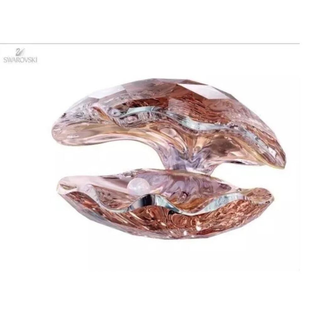 Swarovski 2011 Pearl Oyster in Vintage Rose Figurine Rare Gift Coastal Beach
